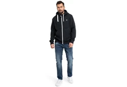 DEPROC Active Longpullover FinnDC Zip-Hoodie Hellblau/Schwarz