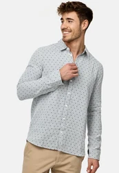 Indicode Langarmhemd INJoffrey Grau/Blau