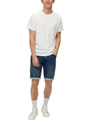 s.Oliver Shorts Stoffhose Bermuda Jeans Mauro Regular Fit Mid Rise Straight Leg Blau/Hellblau/Dunkelblau/Weiß/Creme