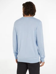 Calvin Klein Rundhalspullover COTTON SILK CN SWEATER Hellblau/Blau