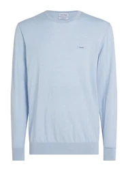 Calvin Klein Rundhalspullover COTTON SILK CN SWEATER Hellblau/Blau