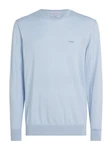 Calvin Klein Rundhalspullover COTTON SILK CN SWEATER Hellblau/Blau