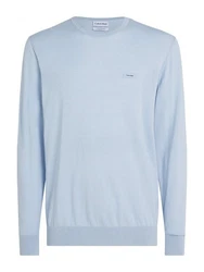 Calvin Klein Rundhalspullover COTTON SILK CN SWEATER Hellblau/Blau