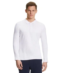 FALKE Poloshirt Weiß/Creme/Dunkelblau/Hellblau