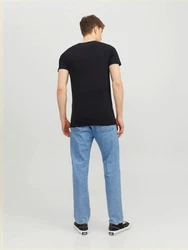 Jack & Jones T-Shirt JJEBASIC O-NECK TEE Dunkelblau/Schwarz