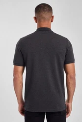 Next Poloshirt Slim Fit Piqu-Polohemd Dunkelgrau/Grau/Hellgrau