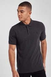 Next Poloshirt Slim Fit Piqu-Polohemd Dunkelgrau/Grau/Hellgrau