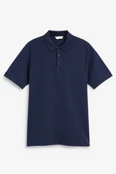 Next Poloshirt Slim Fit Piqu-Polohemd Dunkelblau/Blau