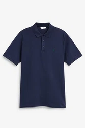 Next Poloshirt Slim Fit Piqu-Polohemd Dunkelblau/Blau