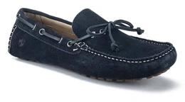 Mokassin Slipper, Bootsschuh mit Veloursleder-Schnrsenkeln
