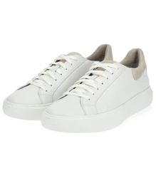 Geox Sneaker Lederimitat/Mesh Weiß/Beige/Creme