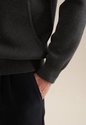 seidensticker Strickjacke Langarm Stehkragen Uni Dunkelgrau/Grau/Dunkelgrün