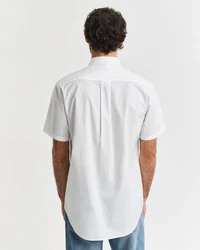 Gant Kurzarmhemd Regular Fit Popeline Hemd Weiß/Creme/Beige