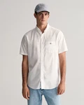 Gant Kurzarmhemd Regular Fit Popeline Hemd Weiß/Creme/Beige