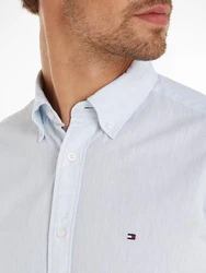 Tommy Hilfiger Kurzarmhemd W-CO/LI FAKE SOLID RF SHIRT blau/weiß