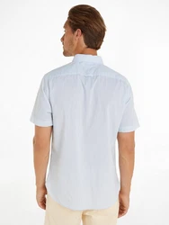 Tommy Hilfiger Kurzarmhemd W-CO/LI FAKE SOLID RF SHIRT blau/weiß