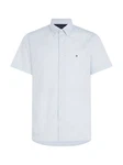 Tommy Hilfiger Kurzarmhemd W-CO/LI FAKE SOLID RF SHIRT blau/weiß