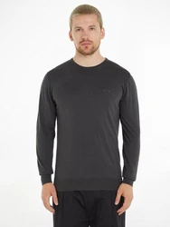 Calvin Klein Rundhalspullover COTTON SILK CN SWEATER Dunkelgrau/Grau