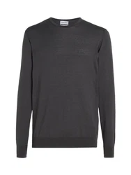 Calvin Klein Rundhalspullover COTTON SILK CN SWEATER Dunkelgrau/Grau
