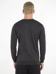Calvin Klein Rundhalspullover COTTON SILK CN SWEATER Dunkelgrau/Grau