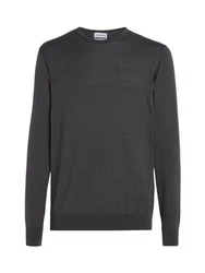 Calvin Klein Rundhalspullover COTTON SILK CN SWEATER Dunkelgrau/Grau