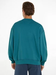 Tommy Jeans Sweatshirt TJM BOXY POP VARSITY CREW Türkis/Grün