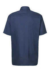 OLYMP Kurzarmhemd Luxor modern fit Dunkelblau/Blau/Hellblau