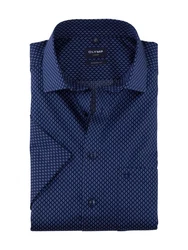 OLYMP Kurzarmhemd Luxor modern fit Dunkelblau/Blau/Hellblau