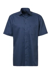 OLYMP Kurzarmhemd Luxor modern fit Dunkelblau/Blau/Hellblau