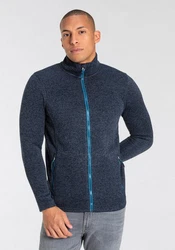 Killtec Strickfleecejacke mit Stehkragen Dunkelblau/Grau/Hellblau