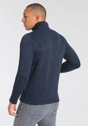 Killtec Strickfleecejacke mit Stehkragen Dunkelblau/Grau/Hellblau