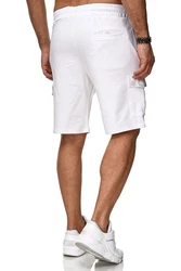 Reslad Sweatshorts Cargo Bermuda Jogginghose Weiß/Creme/Dunkelblau/Khaki