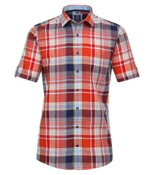 Redmond Kurzarmhemd Comfort Fit Rot