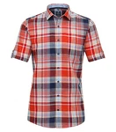 Redmond Kurzarmhemd Comfort Fit Rot