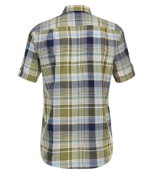 Redmond Kurzarmhemd Comfort Fit Grün/Blau/Hellblau