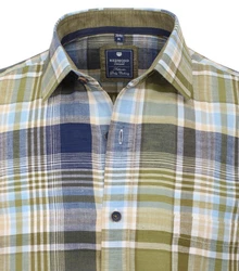 Redmond Kurzarmhemd Comfort Fit Grün/Blau/Hellblau