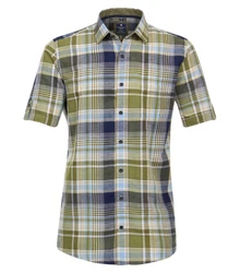 Redmond Kurzarmhemd Comfort Fit Grün/Blau/Hellblau