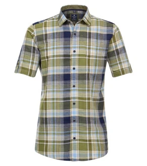 Redmond Kurzarmhemd Comfort Fit Grün/Blau/Hellblau