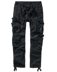 Brandit Cargohose Pure Slim Fit Pants Schwarz/Dunkelblau