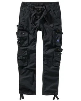 Brandit Cargohose Pure Slim Fit Pants Schwarz/Dunkelblau