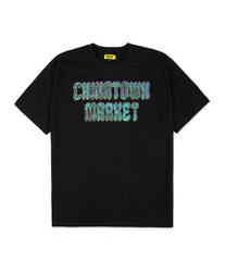 Market T-Shirt Hippie Schwarz/Mischfarben