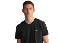 GANT T-Shirt V-Neck Slim Fit SLIM SHIELD V-NECK T-SHIRT Schwarz