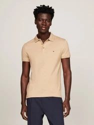 Tommy Hilfiger Poloshirt PRETWIST MOULINE SLIM FIT Beige/Khaki/Orange/Braun/Gelb