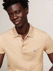 Tommy Hilfiger Poloshirt PRETWIST MOULINE SLIM FIT Beige/Khaki/Orange/Braun/Gelb