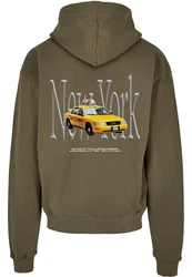 Upscale by Mister Tee NY Taxi Hoodie Dunkelgrün/Khaki