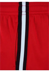 URBAN CLASSICS Herren Stripes Mesh Shorts Rot/Dunkelrot