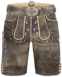 KRGER BUAM Trachtenlederhose Kurze Lederhose 'Elian' mit Grtel 962567, Braun
