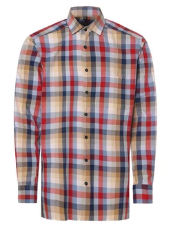 Andrew James Businesshemd Mischfarben/Beige/Rot
