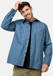 Indicode Langarmhemd INPilou Hellblau/Blau
