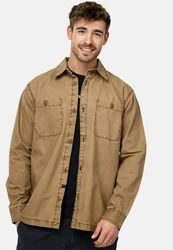 Indicode Langarmhemd INPilou Braun/Khaki/Beige
